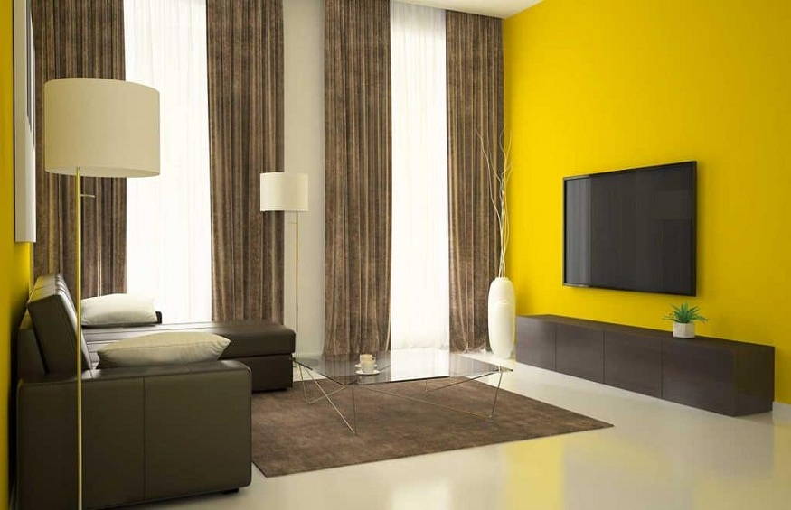 COLOR CURTAINS WITH YELLOW WALLS